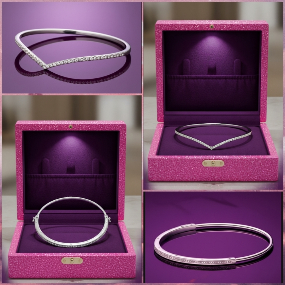 💵Black Friday Price Drop: 2pc Set: S925 Oval Bangles - Size 7.9/8.3
